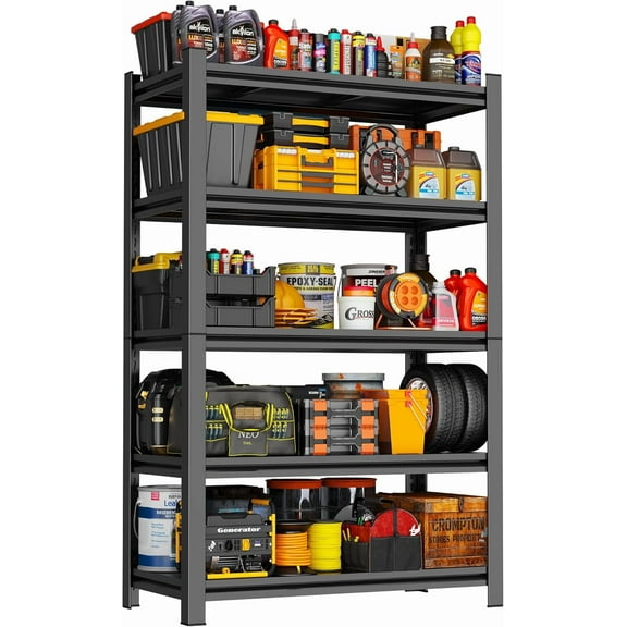 72"H/36"W Garage Shelving Heavy Duty,5 Tier Storage Shelves 3000lbs,Garage Shelves Metal Shelving Unit Industrial Utility Shelf Organization Rack for Warehouse Kitchen (5 Tier 72"H*36"W*13.8"D)