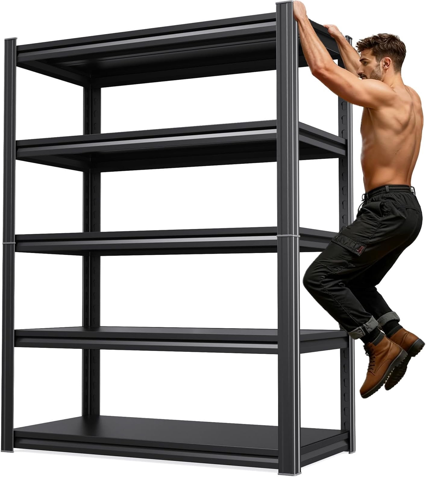 72''H 36''W Storage Shelves,2500LBS Garage Shelving ,Adjustable Garage ...
