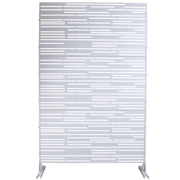 72" H47" W Metal Privacy Screen, Outdoor Indoor Privacy Screens and Panels with Stand, Metal Fence Panels for Indoor Balcony Garden Backyard
