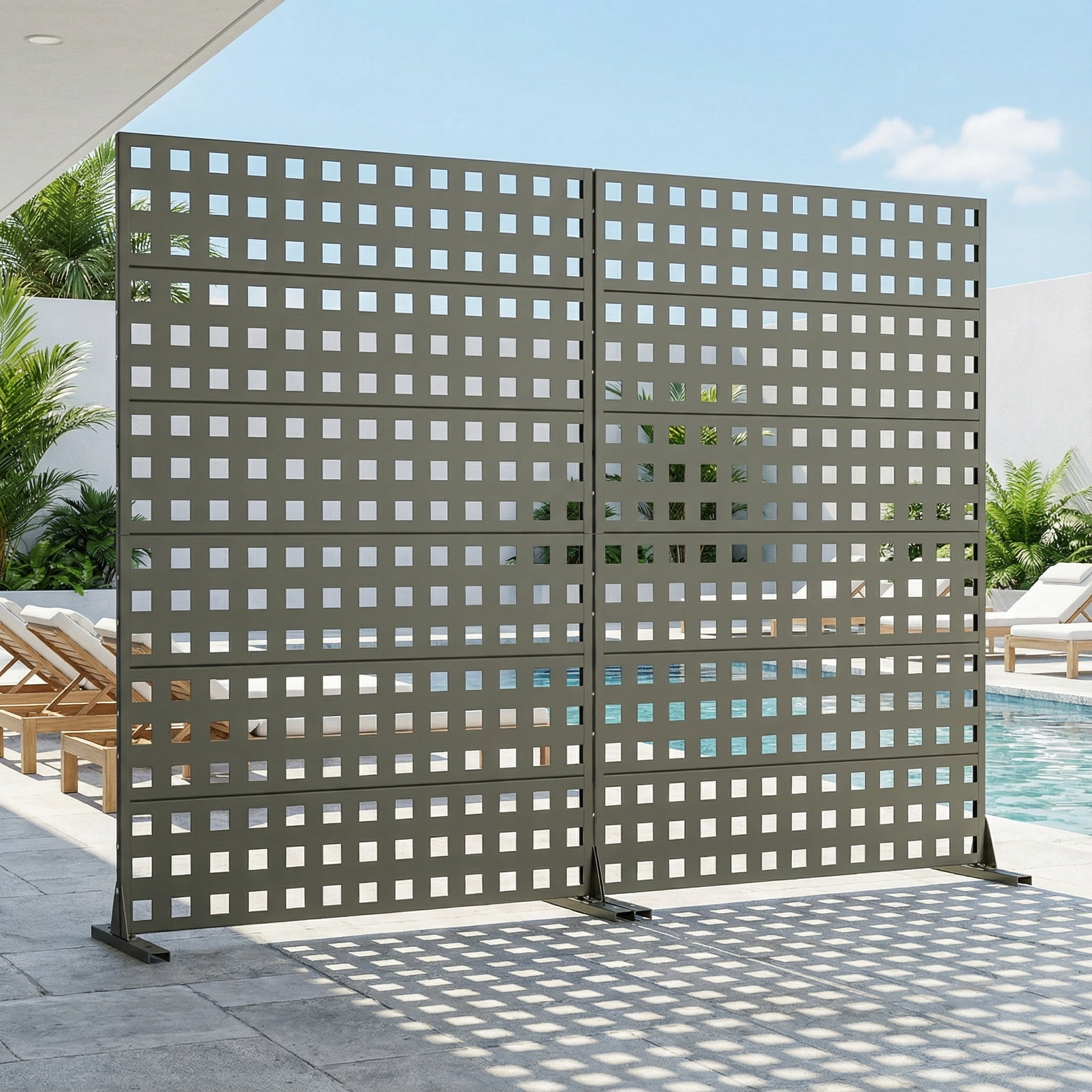 72" H × 47" W Privacy Metal Screen Fence Panel