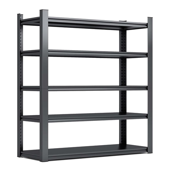 XUTUMM 5-Tier Heavy Duty Metal Shelving Unit - 2000LBS Capacity Adjustable Garage Storage Rack, 47.2"Wx23.6"Dx72"H, Black