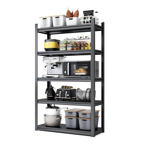 XUTUMM 5-Tier Heavy Duty Metal Shelving Unit - 2000LBS Capacity Adjustable Garage Storage Rack, 35.4"Wx15.7"Dx72"H, Black