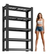 72"H All-Metal Garage Shelving Unit and Storage, Easy Assembly Shelves, Heavy-Duty Adjustable Laminates Shelf, Steel Shelves for Warehouse,Basement, 35.4"W*15.7"D*72"H, Black