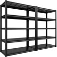 thumbnail image 1 of 72" H Garage Shelving 2000LBS Heavy Duty Storage Shelves Adjustable 5 Tier Metal Shelves for Storage Garage  Shelving Utility Racks,16" D x35.5 Wx72 H,Black, 1 of 13