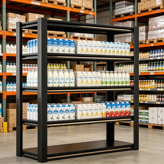 72"H Garage Shelving, Heavy Duty Storage Shelves, Garage Storage Shelves, Adjustable 5-Tier Metal Shelving Unit, Utility Shelves for Warehouse, Backyard, 72"H x 36"W x 16"D