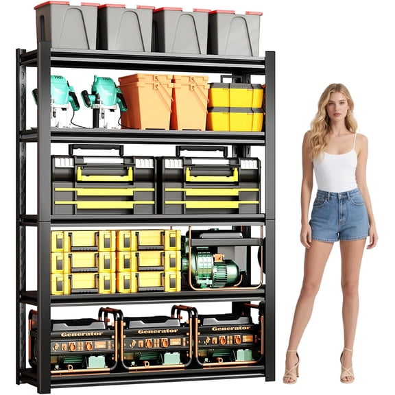 72" H Garage Shelving Units 5 Tier Industrial Storage Shelves Adjustable Metal Shelving 2500LBS Heavy Duty Shelves Utility Shelf Storage Rack for Garage,Warehouse, Basement (15.7"D×35.4"W×72"H)