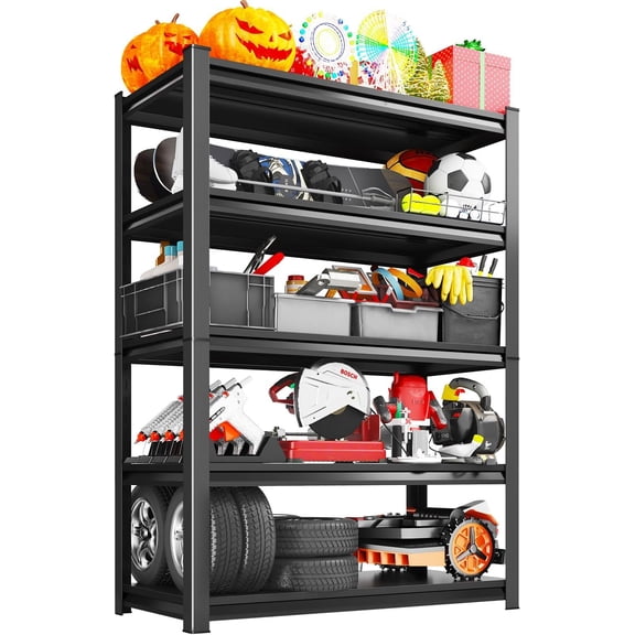 72" H Garage Storage Shelves 5-Tier,Garage Storage System Shelves Adjustable 3000LBS,Storage Shelving for Basement,Pantry,Kitchen,Warehouse,72" H x 46" W x 20" D