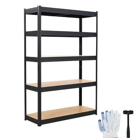 72" H Heavy Duty Garage Shelving 4-Tier Adjustable Metal Unit, 2000 Lbs Load Capacity, Utility Shelf Organizer for Basement, Pantry, Warehouse with Reinforced Beams & Non-Scratch Feet, Black