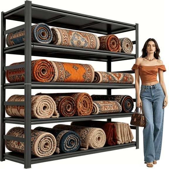 72'H Heavy Duty Garage Shelving Unit, 5-Tier Adjustable Metal Storage Shelves, 3000LBS Load Capacity Shelf for Garage & Basement, Tool Organization, High - Capacity Storage Solution, 36" W, Black