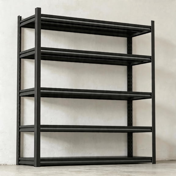 72"H Metal Garage Shelving Units，5 Tier Heavy Duty Shelving Unit，2750 Lbs，Adjustable Storage Shelf Rack，Dual-Column Utility Steel Storage Shelves for Kitchen Pantry Basement Bathroom Office 40"W*18"D