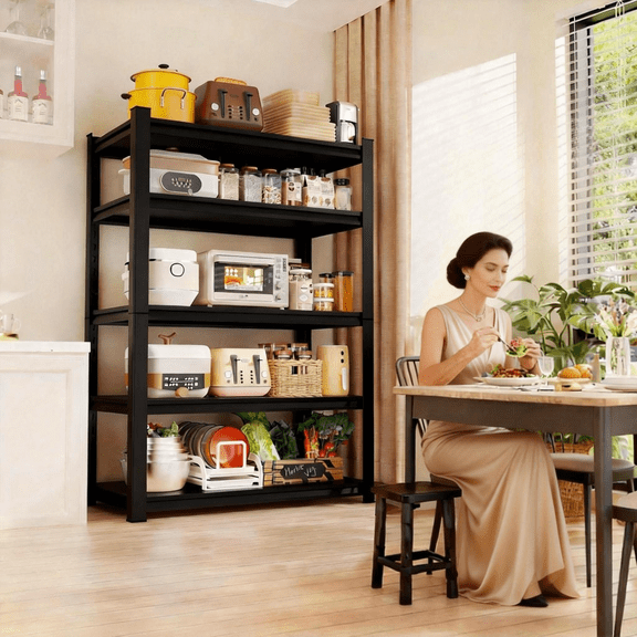 72" H Metal Shelving for Storage, 5 Tier Adjustable Kitchen Storage Shelves, Shelving Unit Bookshelf Utility Shelf Metal Storage Rack for Garage Pantry Closet Laundry, 20"D x 40"W