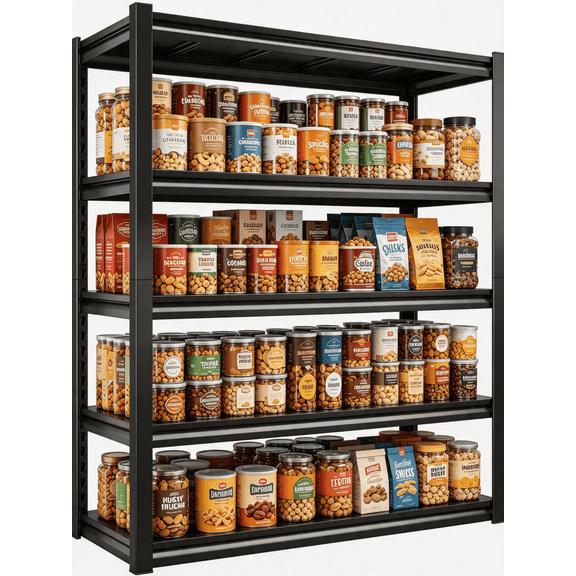 72"H Metal Shelving for Storage,5 Tier Adjustable Kitchen Storage Shelves, Shelving Unit Bookshelf Utility Shelf Metal Storage Rack for Garage Pantry Closet Laundry,18"D x 36"W