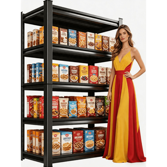 72"H Metal Shelving for Storage,5 Tier Adjustable Kitchen Storage Shelves, Shelving Unit Bookshelf Utility Shelf Metal Storage Rack for Garage Pantry Closet Laundry,18"D x 40"W