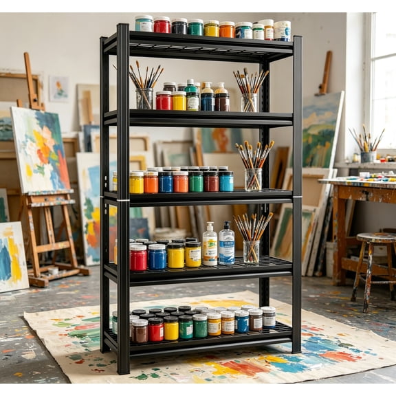 72"H Storage Shelves, 5-Tier Utility Shelving, Heavy Duty Garage Shelving Unit with Adjustable Wire Shelves, 3000 lbs Capacity, Stable Metal Rack Organizer for Kitchen, Pantry and Closet
