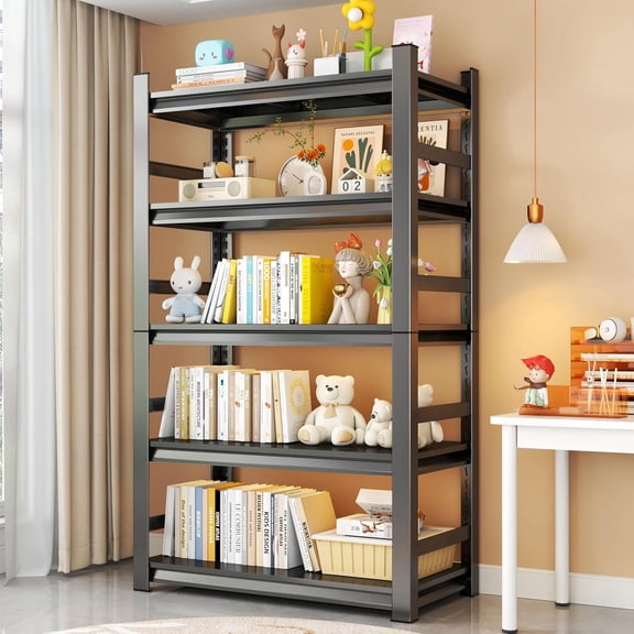 72"H x 16"D Storage Shelving Unit, 5-Tier Adjustable, 3000 lb Garage Shelves Metal Organizer, 36"W Steel Shelf Rack for Kitchen Pantry Basement Bathroom Laundry Shop Plant Shoes Book