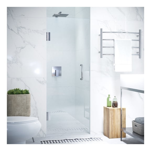 ANZZI Hinged Frameless Shower Glass Door Fellow Series 72 in. H x 24 in. W Chrome