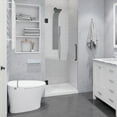thumbnail image 1 of 72" H x 30" W Hinged Frameless Shower Door Gunmetal Passion Series, 1 of 8