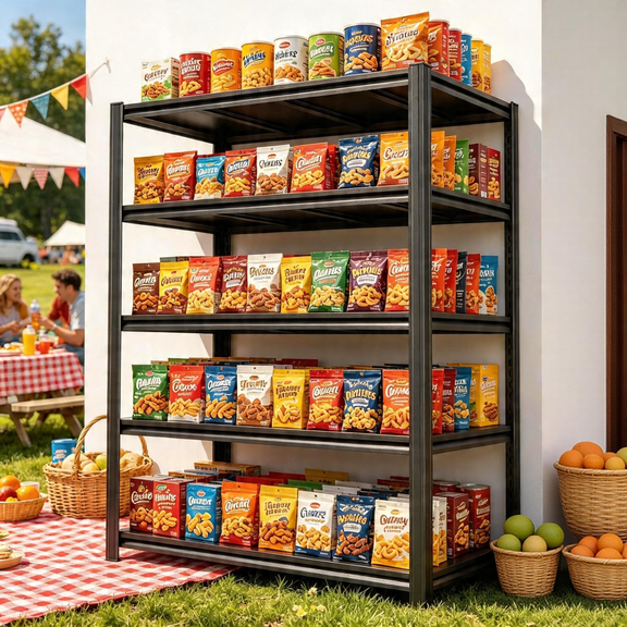 72“H x 36”W 5-Tier Metal Garage Shelving Unit and Storage,Adjustable Shelf Easy Assembly,Steel Shelves for Industrial,Warehouse,Basement,Pantry,Living Room,Bedroom,Kitchen,Office,Laundry Room,Plant