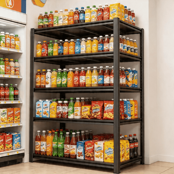 72''H x 36''W x 18"D 5-Tier Metal Storage Shelves,Adjustable Kitchen Shelving Units,3000 lbs Standing Shelf for Industrial,Warehouse,Basement,Pantry,Living Room,Bedroom,Office,Plant