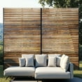 thumbnail image 1 of 72" H x 47" W Freestanding Metal Privacy Screen - Rustproof Weather-Resistant, 0.39" Gap Decorative Fence for Patio & Garden, 1 of 7