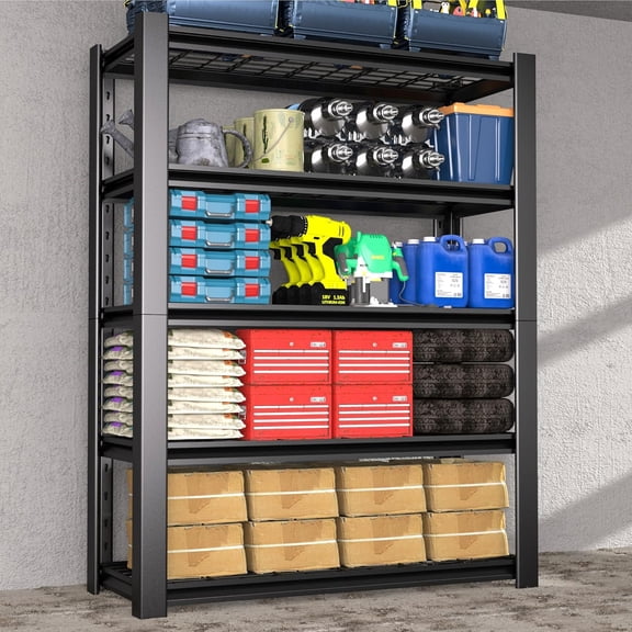 72"H x 48"W x 20"D 5-Tier Heavy Duty Garage Shelving Unit with Wire Shelves,3000 LBS Capacity Metal Storage Rack,Adjustable Boltless Steel Shelves for Garage,Basement,Pantry,Warehouse.1 Pack