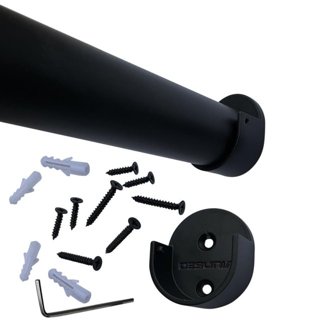 72" HEAVY DUTY Round Closet Rod w/Matching Support Flanges 32mm