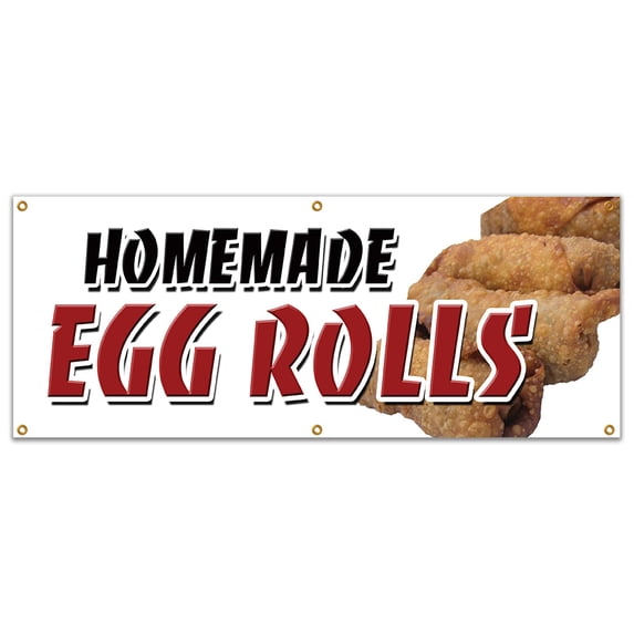 72" HOMEMADE EGG ROLLS BANNER SIGN spring chinese freshly ground pork fried