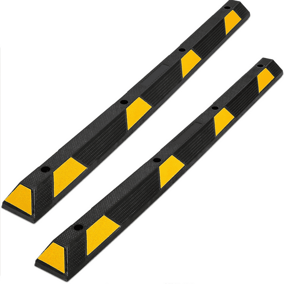72"Heavy Duty Rubber Parking Curb,rofessional Parking Lot Stopper w/Yellow Reflective Tape for Car,Truck,Trailer and RV