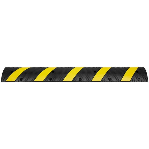 72'' Heavy Duty Rubber Speed Bump - 2 Channel, 22,000 lbs Capacity, Durable Traffic Calming Hump for Parking Lots & Driveways