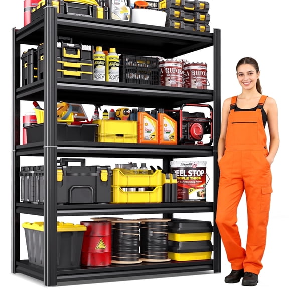 72''Heavy Duty Storage Shelves, 2500lbs Garage Shelving,Adjustable Metal Shelving Unit,5T Tall Garage Shelves,Metal Standing Shelf Units71.2*35.4*15.7