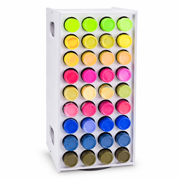 72-Hole Craft Paint Organizer Rack, Rotating Spinning Storage Tower