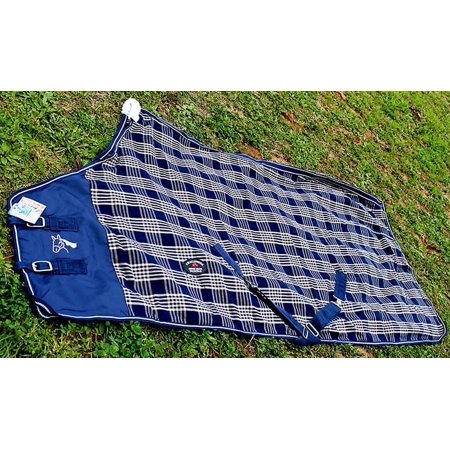 72" Horse Cotton Sheet Blanket Rug Summer Spring Navy Tan 5337