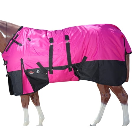 72 In Hilason 600D Winter Waterproof Horse Turnout Blanket Belly Wrap Pink
