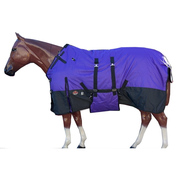72 In Hilason 600D Winter Waterproof Horse Turnout Blanket Belly Wrap Purple