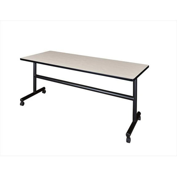 72 In. Kobe Flip Top Mobile Rectangular Training Table - Maple