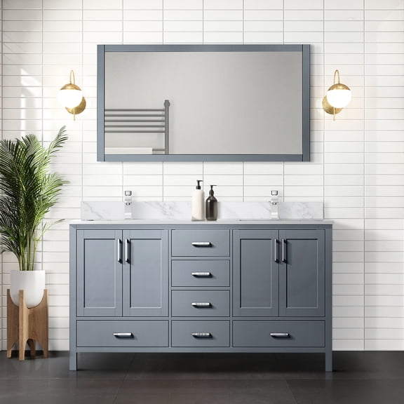 72 In. W Dark Grey Double Bath Vanity With Marble Top - Solid Wood Frame, Soft Close Functionality, To Scratches And Stains, Abundant Storage Facilities X 22 Wood, Design, Scratch Stain , Plentiful