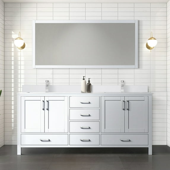 72 In. W Double Bath Vanity In White With Quartz Countertop & Faucet - Smooth Operation, Plentiful Drawer Space 72" X 22" Bathroom Surface And Soft Close Function, Generous Shelf