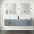 thumbnail image 1 of 72 In. W X 22 D Dark Grey Vanity With Marble Surface, 30 Led Mirrors, Cabinet Space Double Bath D, Marble, Stylish Bathroom Mirror, 1 of 3