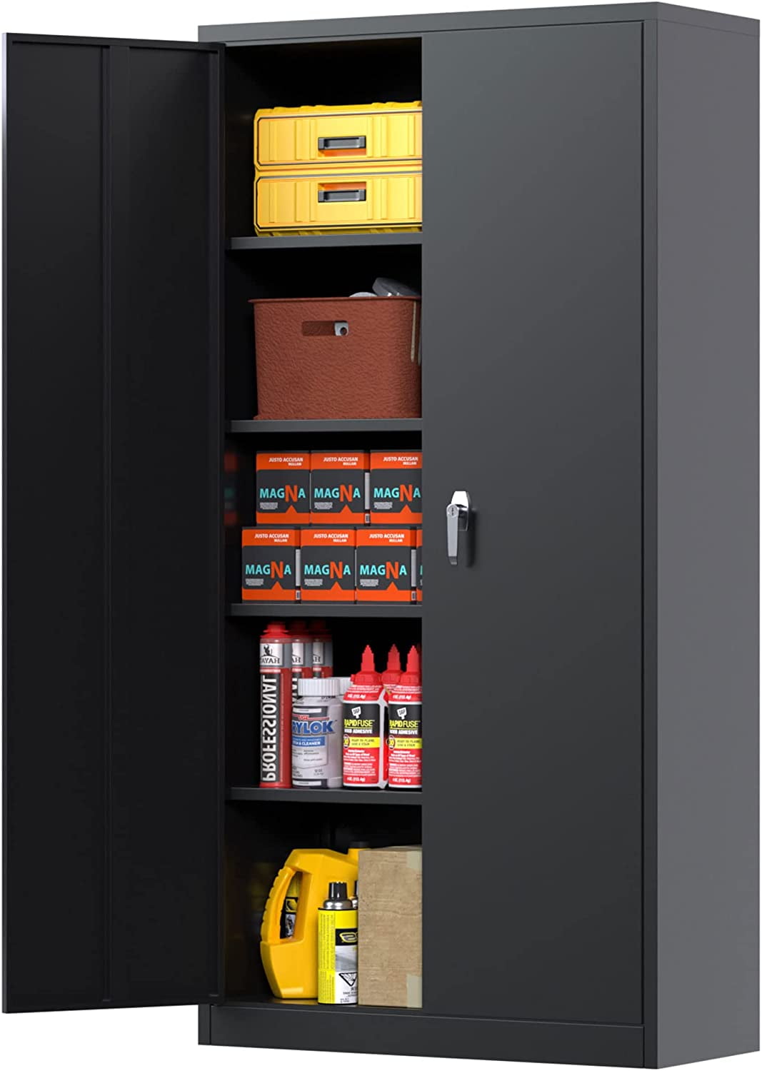 72 Inch 4 Adjustable Shelves Metal Office Storage Filing with