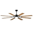 thumbnail image 1 of 72-Inch 8-Blade Large Ceiling Fan with Reversible Quiet DC Motor and Integrated LED Light, Modern Indoor Outdoor Ceiling Fan for Kitchen Living Room Terrace in Black, 1 of 9