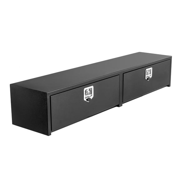 72 Inch Black Steel Truck Tool Box, Heavy Duty Lockable Tool Chest Organizer with Keys, Waterproof Storage Box for Pickup Truck Bed, Trailer Tongue, RV, 72 x 16 x 13