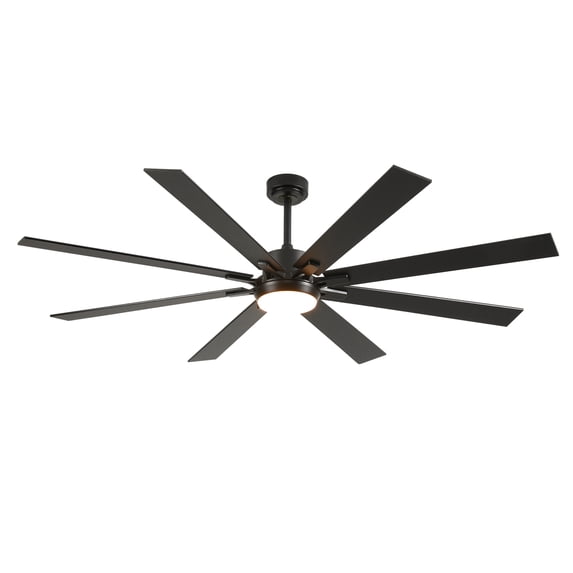 72-Inch Ceiling Fan with Dimmable LED Light, 8 Wood Blades, Remote Control, 6 Speeds