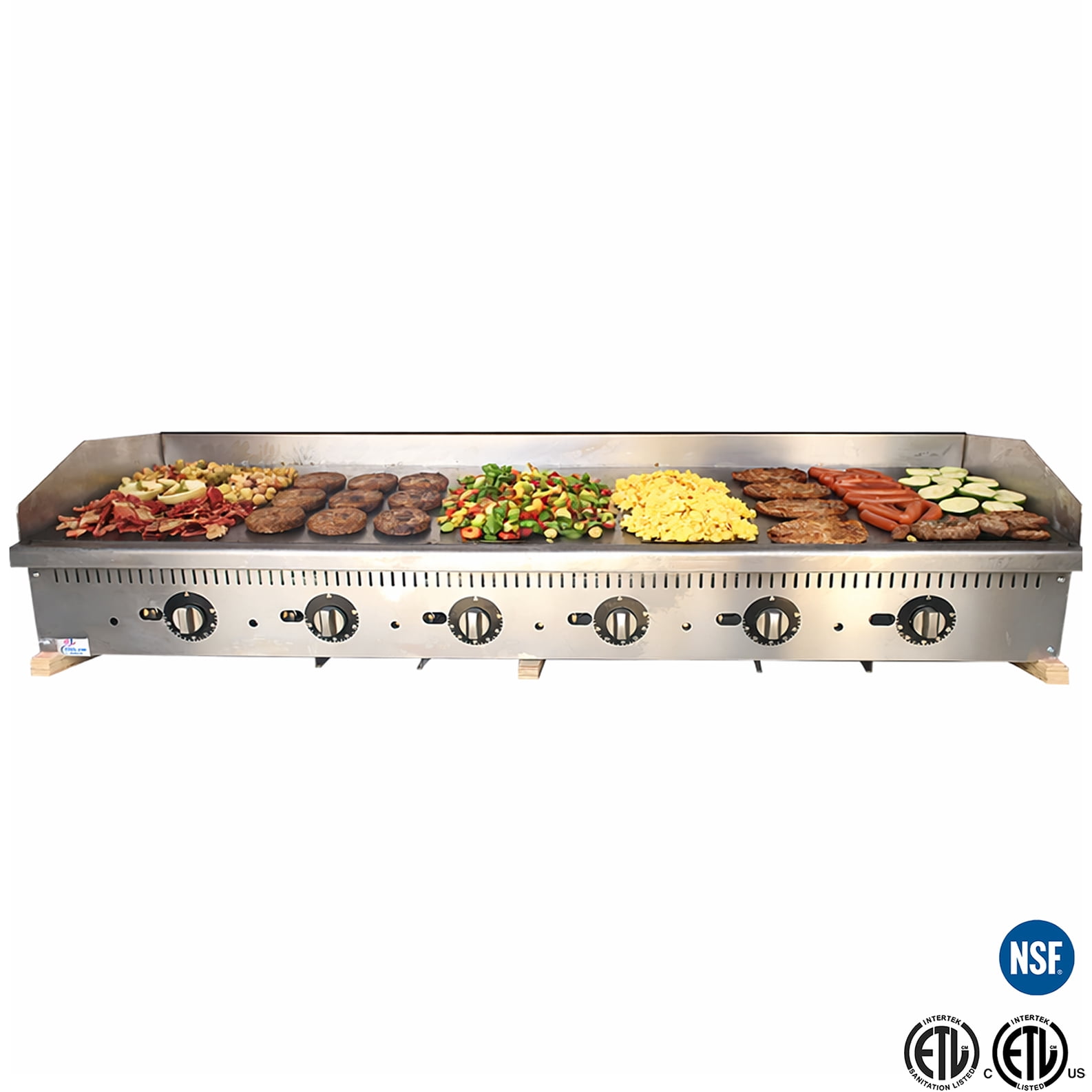 72 Inch Commercial Gas Griddle w/ Thermostat Controls – 6 Burners ...
