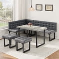 thumbnail image 1 of 5 Piece Corner Dining Breakfast Nook with Table and Bench Modern Kitchen Table Set with Gray Upholstered Banquette Seating, 1 of 8