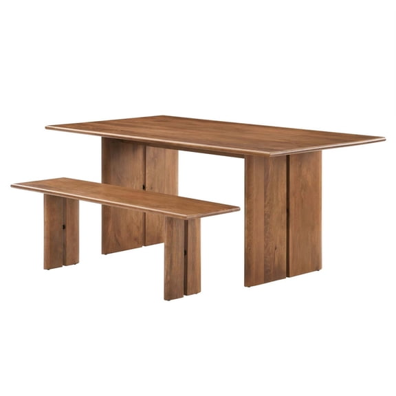 72 Inch Dining Table, Walnut, Wood, Rectangular, Kitchen Cafe Bistro Hospitality Restaurant, Modern Contemporary HB35903