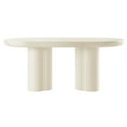 thumbnail image 1 of 72 Inch Dining Table, White, Wood, Concrete, Oval, Kitchen Cafe Bistro Hospitality Restaurant, Modern Contemporary HB36473, 1 of 10