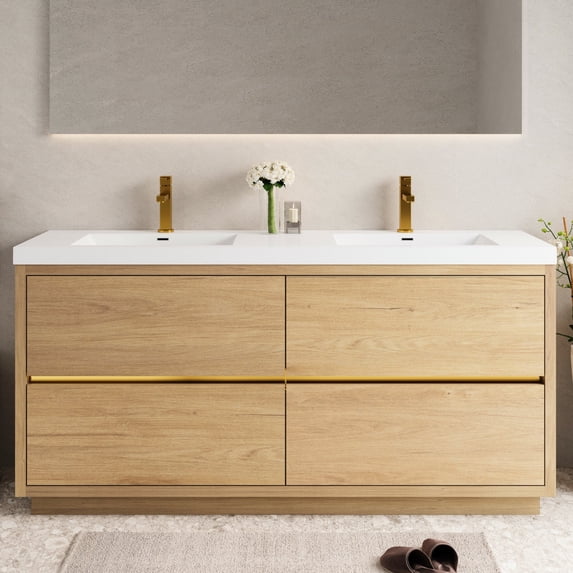 72 - Inch Double Sink Bathroom Vanity with Pre - Assembled Base and Ample Storage for Organized Bathroom