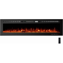 72 Inch Electric Fireplace, Wall Recessed and Wall Mounted Fireplace, 12 Adjustable Flame Colors, Remote Control＆Timer, Touch Screen, 1500/750W