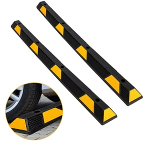 72 Inch Extra Wide Rubber Parking Curb for Garage and Driveway, High-Visibility Wheel Stopper, Durable Car & Truck Parking Barrier, Slip-Resistant, 2 Packs