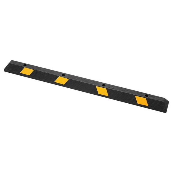 72 Inch Heavy Duty Rubber Parking Stopper with Reflective Strips for Garage Cars Vans Trucks Tire Guide